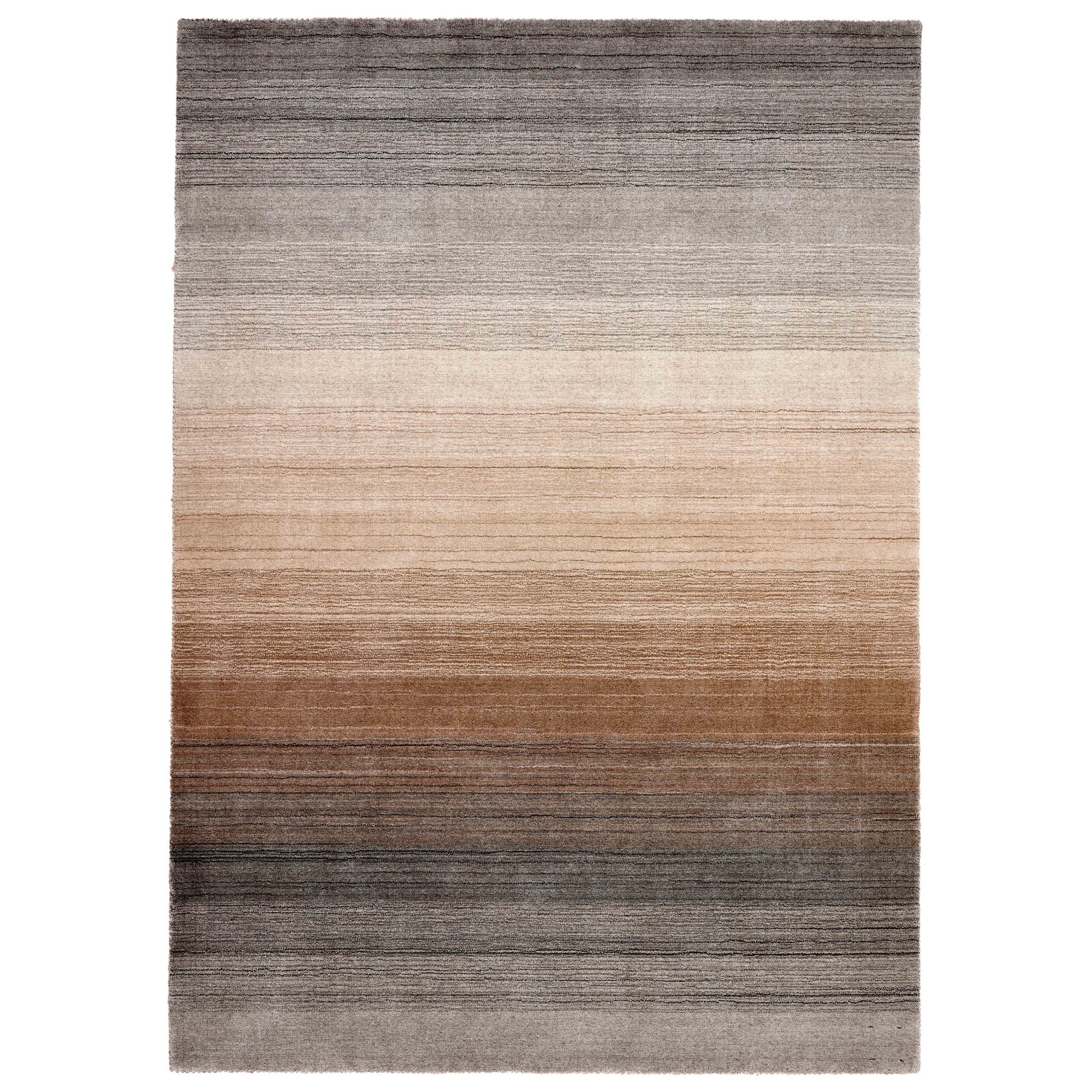 Panorama Modern Wool Striped Rug Hlc200106 In Natural Multi